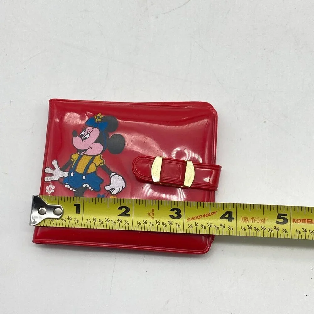 VTG 70s Walt Disney‎ Productions Minnie Mouse Red Plastic Wallet 80s Theme Park
